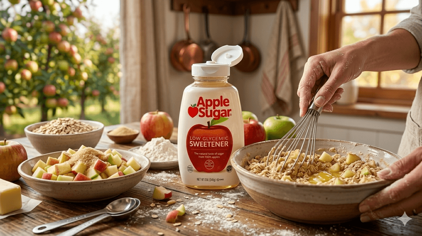 Apple Sugar used in wholesome home baking
